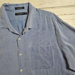 Daniel Cremieux Silk Blend Blue Casual Button Up Size XXL